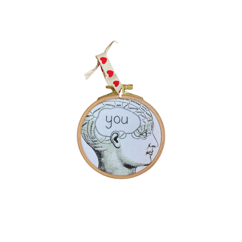 Phrenology Brain Embroidery Hoop Art