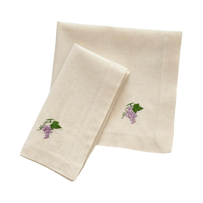 Grape Embroidery Fabric Napkin