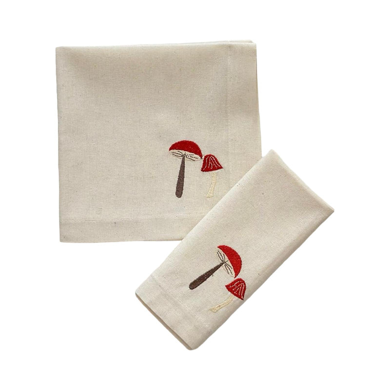 Mushroom Embroidery Fabric Napkin