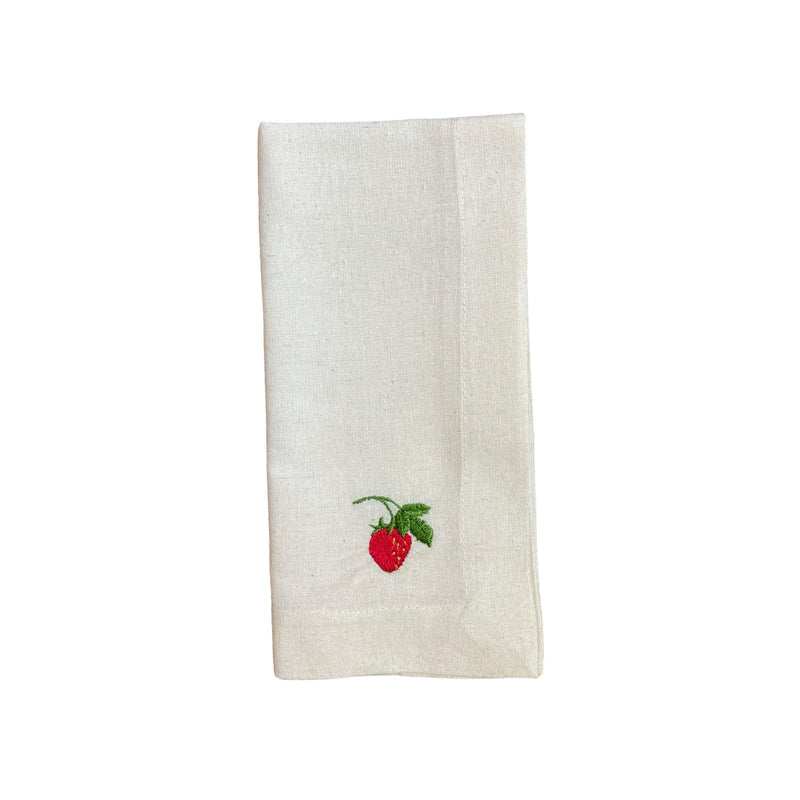 Strawberry Embroidery Fabric Napkin