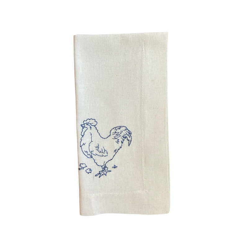 Chicken Embroidery Fabric Napkin