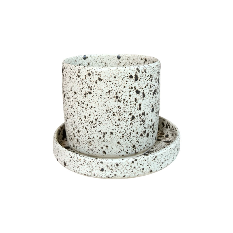 Stoneware Brown Dot Coffee Cup Set