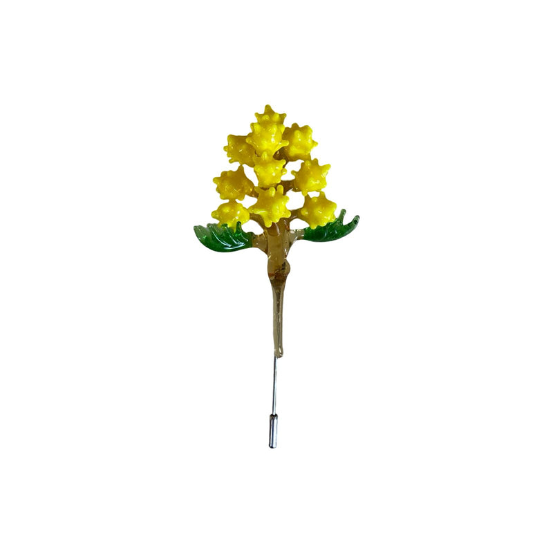 Mimosa Glass Figure Brooch