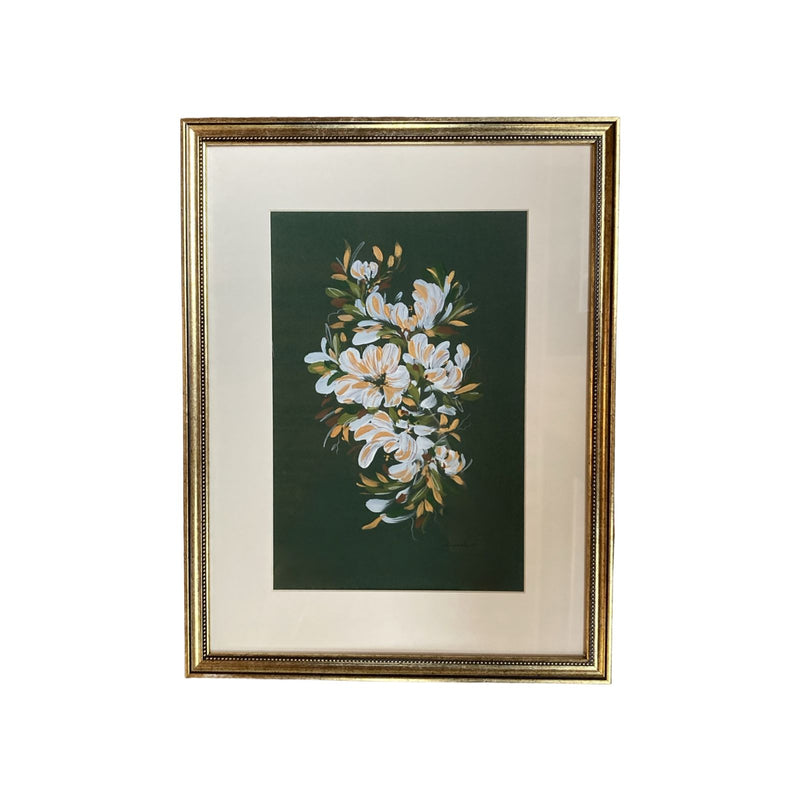 Green Flower Gouache Painting