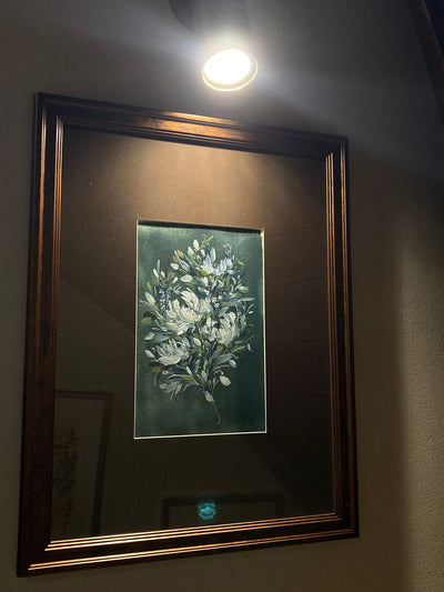 Turquoise Flower Gouache Painting