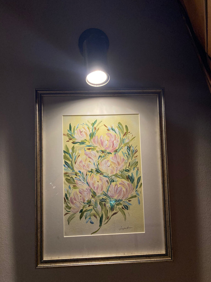 Purple Pink Flower Gouache Painting