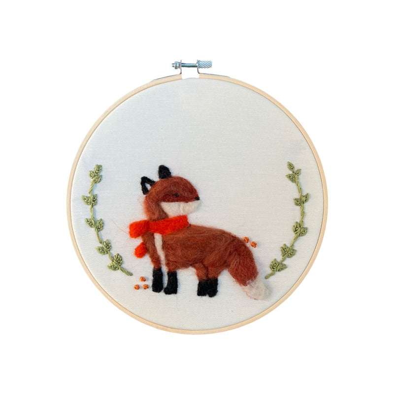 Fox Felt Hoop Art
