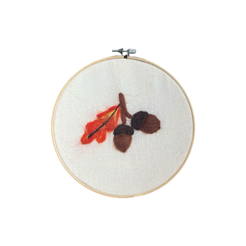 Autumn with Acorns Felt Hoop Art