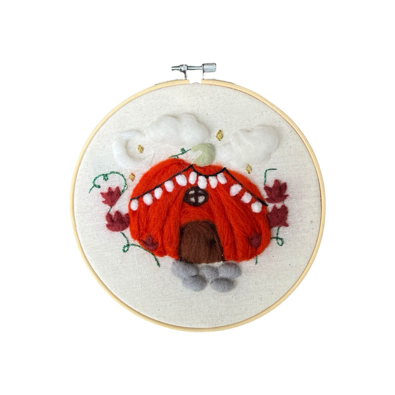 Pumpkin Felt Hoop Art
