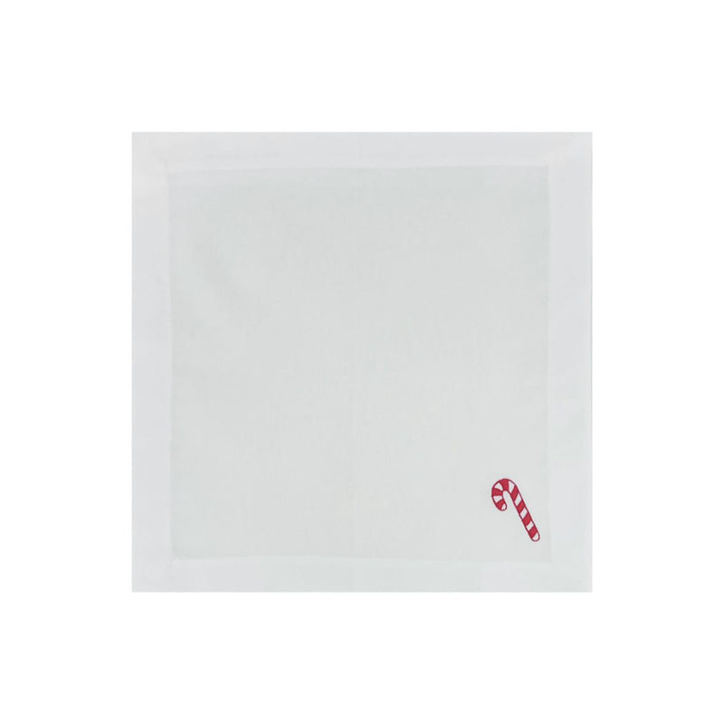 Candy Cane Embroidered Napkin