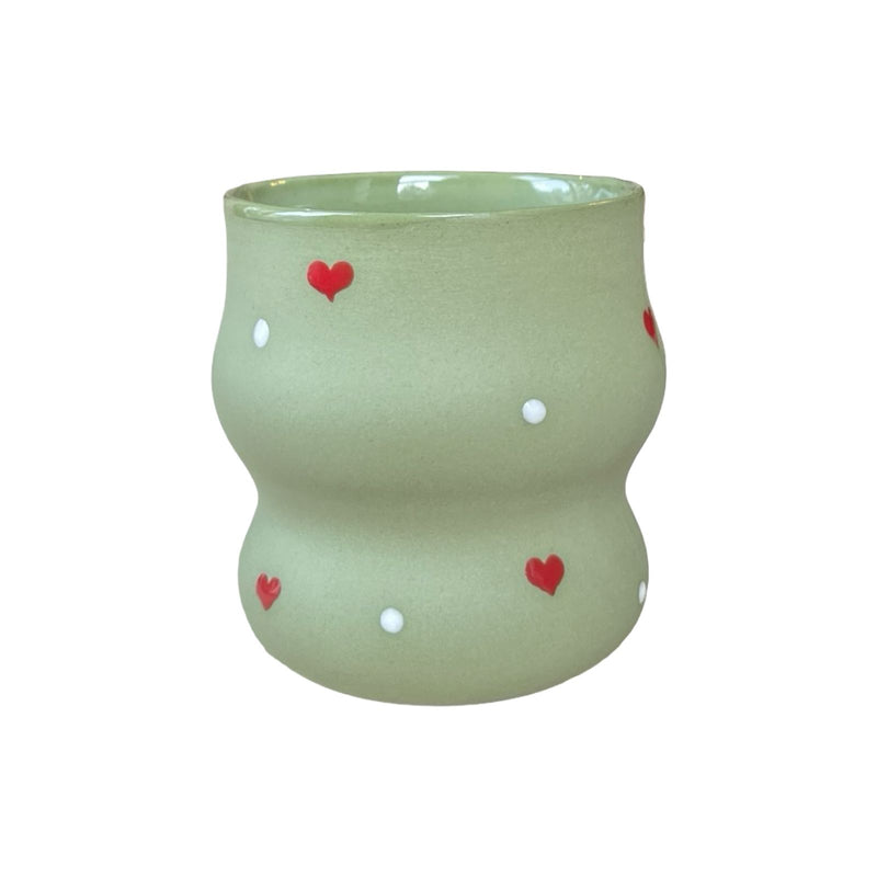 Noel Yeşil Kalp ve Noktalı Kupa