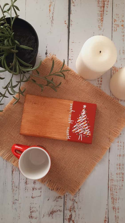 Mutlu Yıllar Dikdörtgen Bardak Altlığı