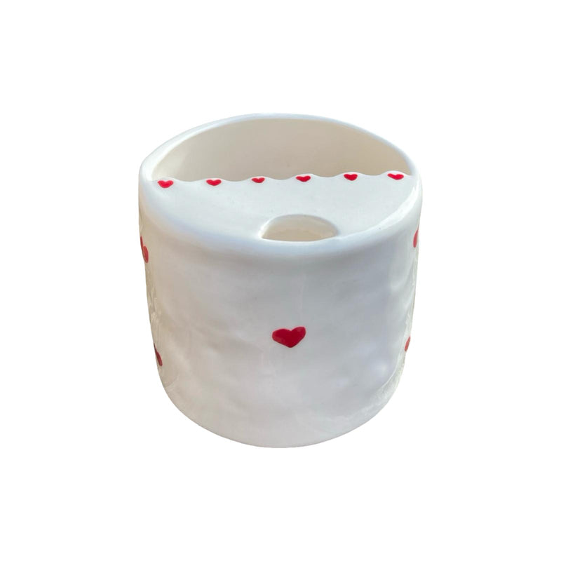 Kırmızı Kalp Amorf Form Kahve Kupası