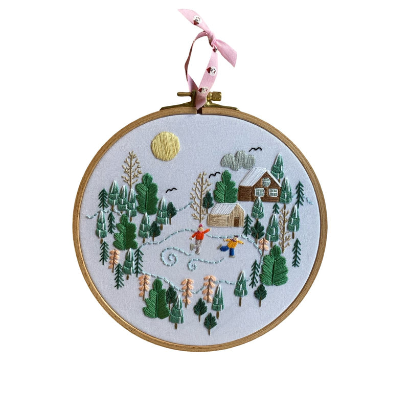 Snowy Scene Nakış Kasnak Pano