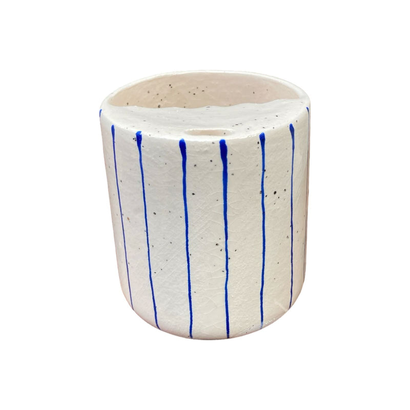 Mavi Çizgili Seramik Kahve Kupası