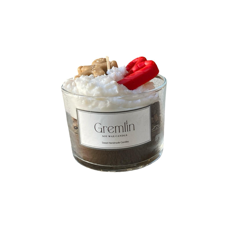 Christmas Candy Cane Cookiee Man Bowl Candle