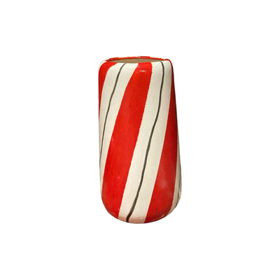 Candy Cane Line Ceramic Handmade Vase