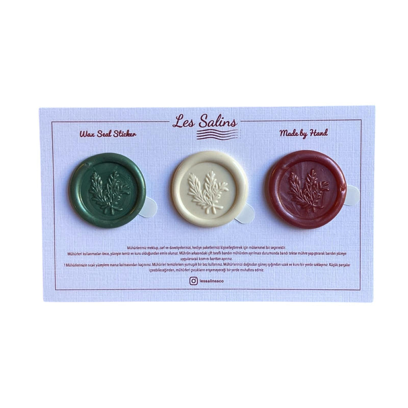 Wax Seal Sticker - Green Cream Bordeaux