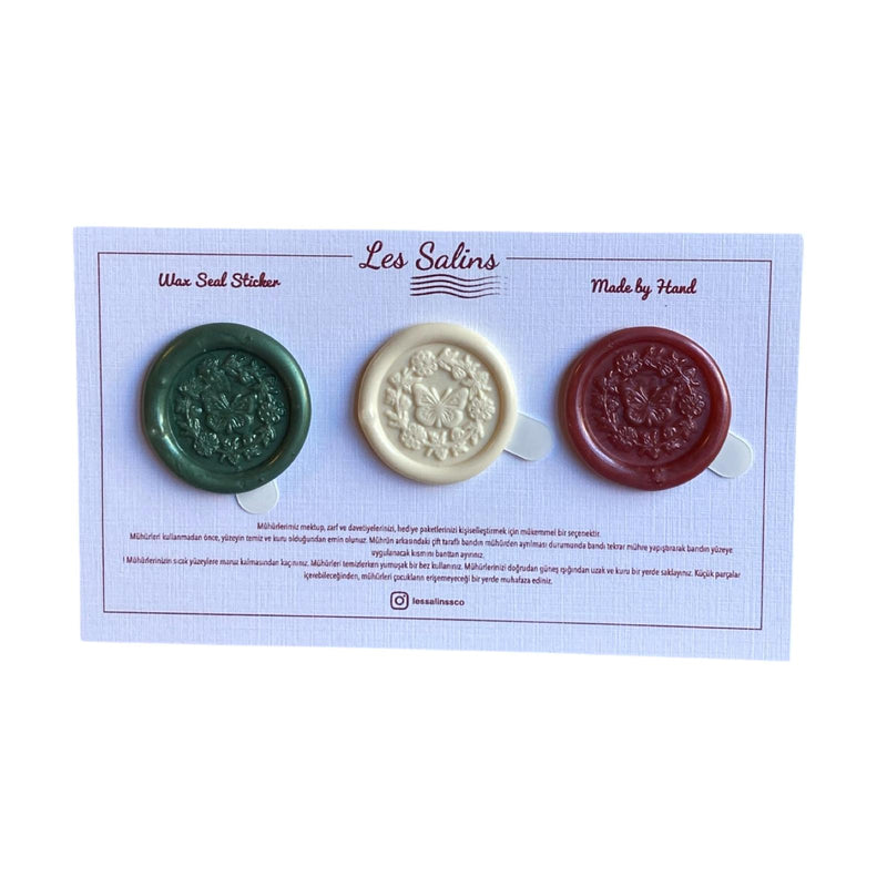 Wax Seal Sticker - Green Cream Bordeaux