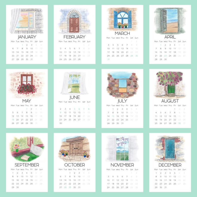 2025 Doors and Windows Desk Calendar