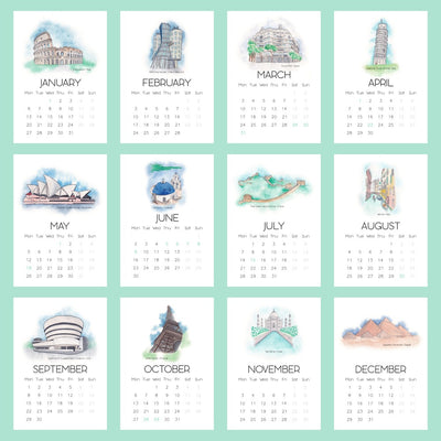 2025 Iconic Buildings Desk Calendar