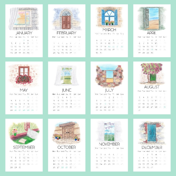 2026 Doors and Windows Desk Calendar