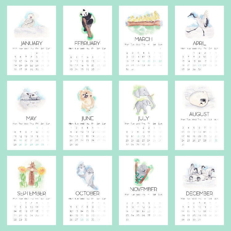 2026 Tatlı ve Şirin Hayvanlar Masa Takvimi