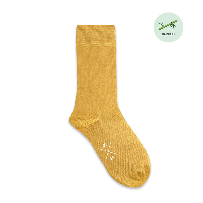 YELLOW Yellow Plain Unisex Bamboo Socks