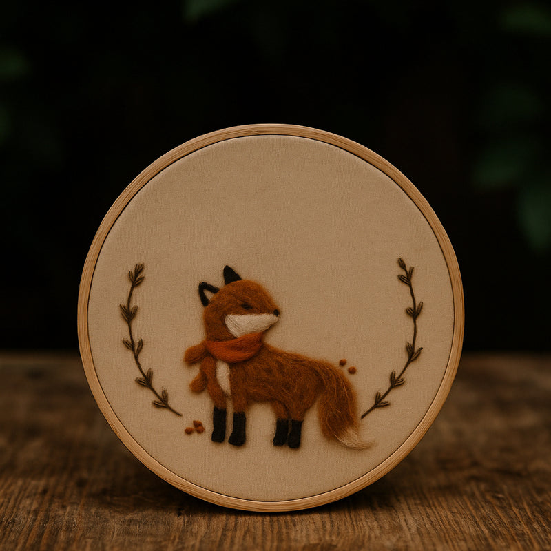 Fox Felt Hoop Art