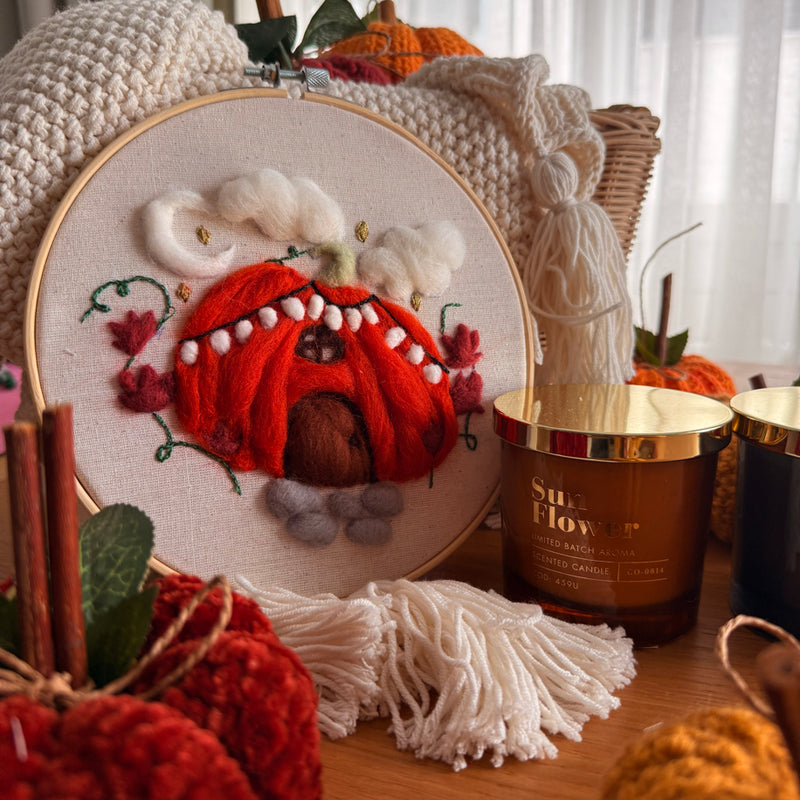 Pumpkin Felt Hoop Art