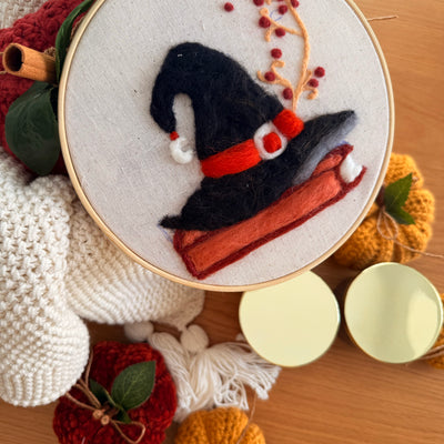 Witch Hat Felt Hoop Art