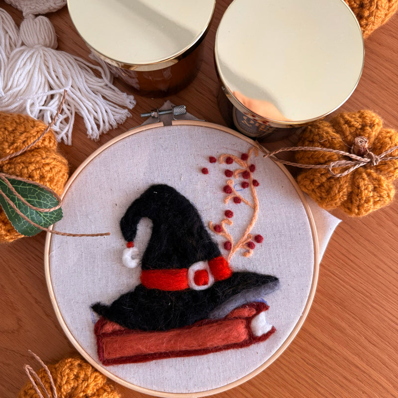 Witch Hat Felt Hoop Art
