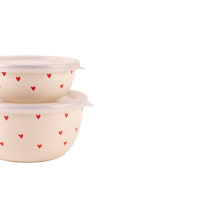 Cupid Enamel Two-Piece Bowl Set