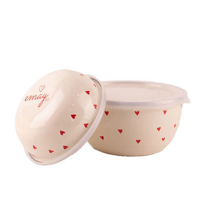 Cupid Enamel Two-Piece Bowl Set