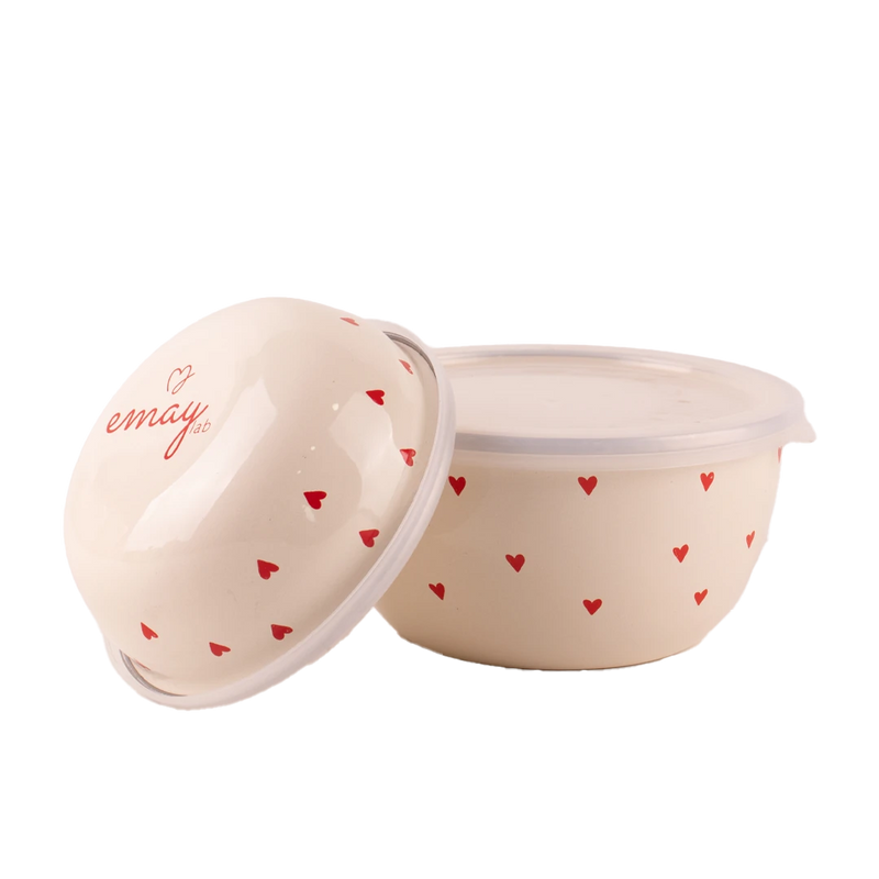 Cupid Enamel Two-Piece Bowl Set