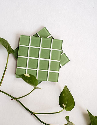 Mosaic Coasters - Pistachio Green