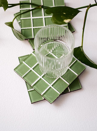 Mosaic Coasters - Pistachio Green