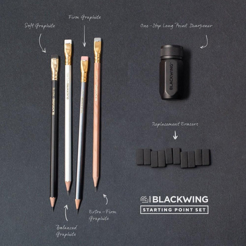 Palomino Blackwing Başlangıç ​​Noktası Seti Kalem, Silgi ve Kalemtıraş Hediye Seti