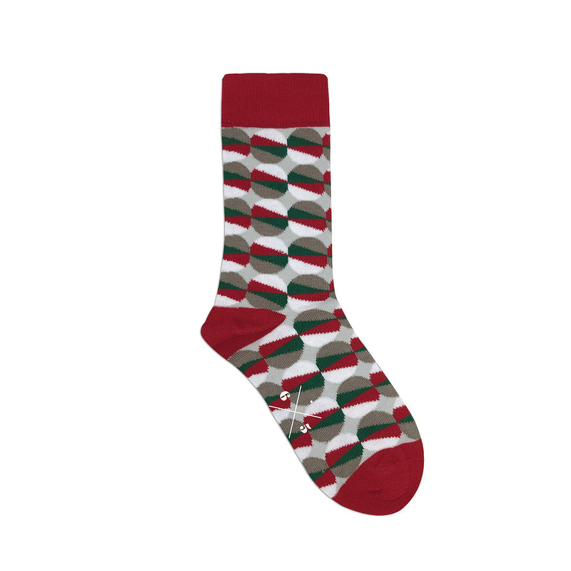 ECLIPSE XMAS Green Red Christmas Patterned Unisex Socks