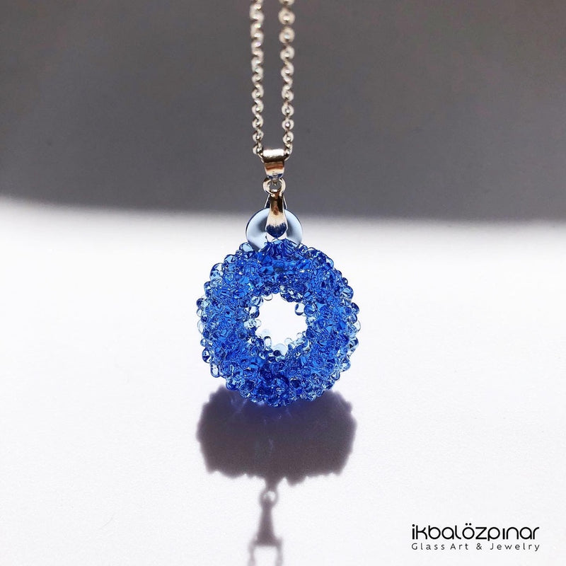 Loop Glass Necklace No: 4 Blue