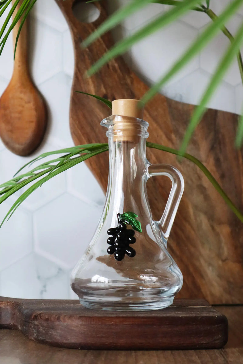Grape Glass Figured Oil & Vinegar Bowl
