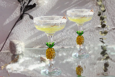 Pineapple Glass Figured Coupe Cocktail Champagne Glass