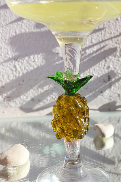 Pineapple Glass Figured Coupe Cocktail Champagne Glass