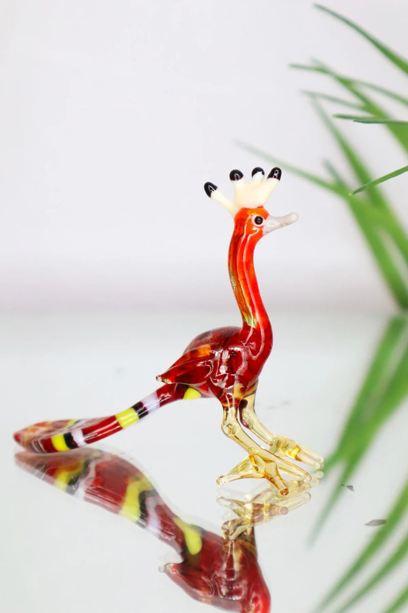 Color Gradient Peacock Handmade Murano Glass Figurine