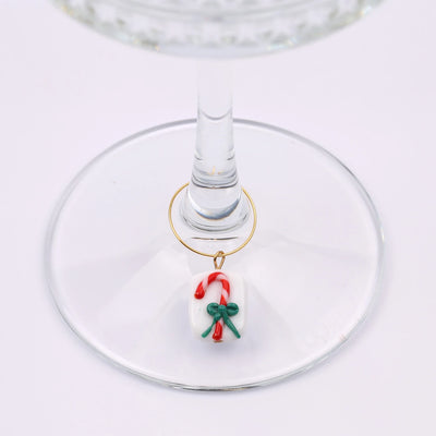 Christmas Murano Glass Figured 6-Piece Goblet Markers - Goblet Separator Ring Set No:2