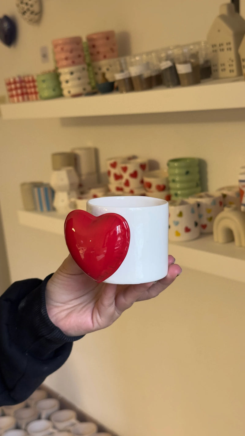 Balloon Heart Handle Ceramic Mug