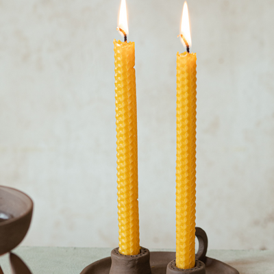 Thin 4-Pack Natural Beeswax Candle