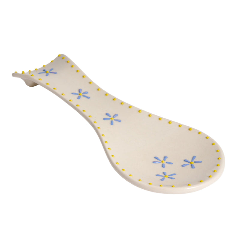 Blossoms Hand Painted Ceramic Spoon Rest