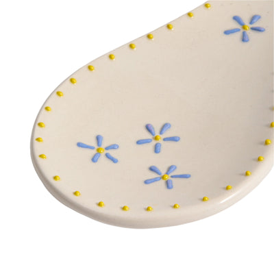 Blossoms Hand Painted Ceramic Spoon Rest