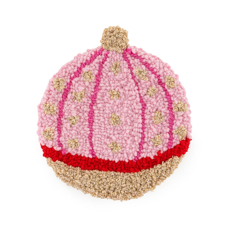 Pink Christmas Tree Ornament Punch Coaster